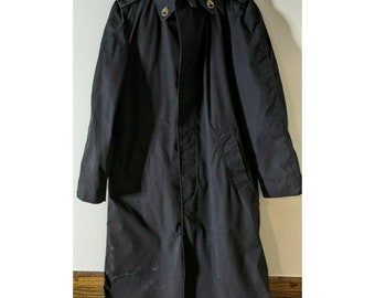 1980s Men's US Military Trench Coat All Weather W Liner Size 38L 322nd MP 1st SG