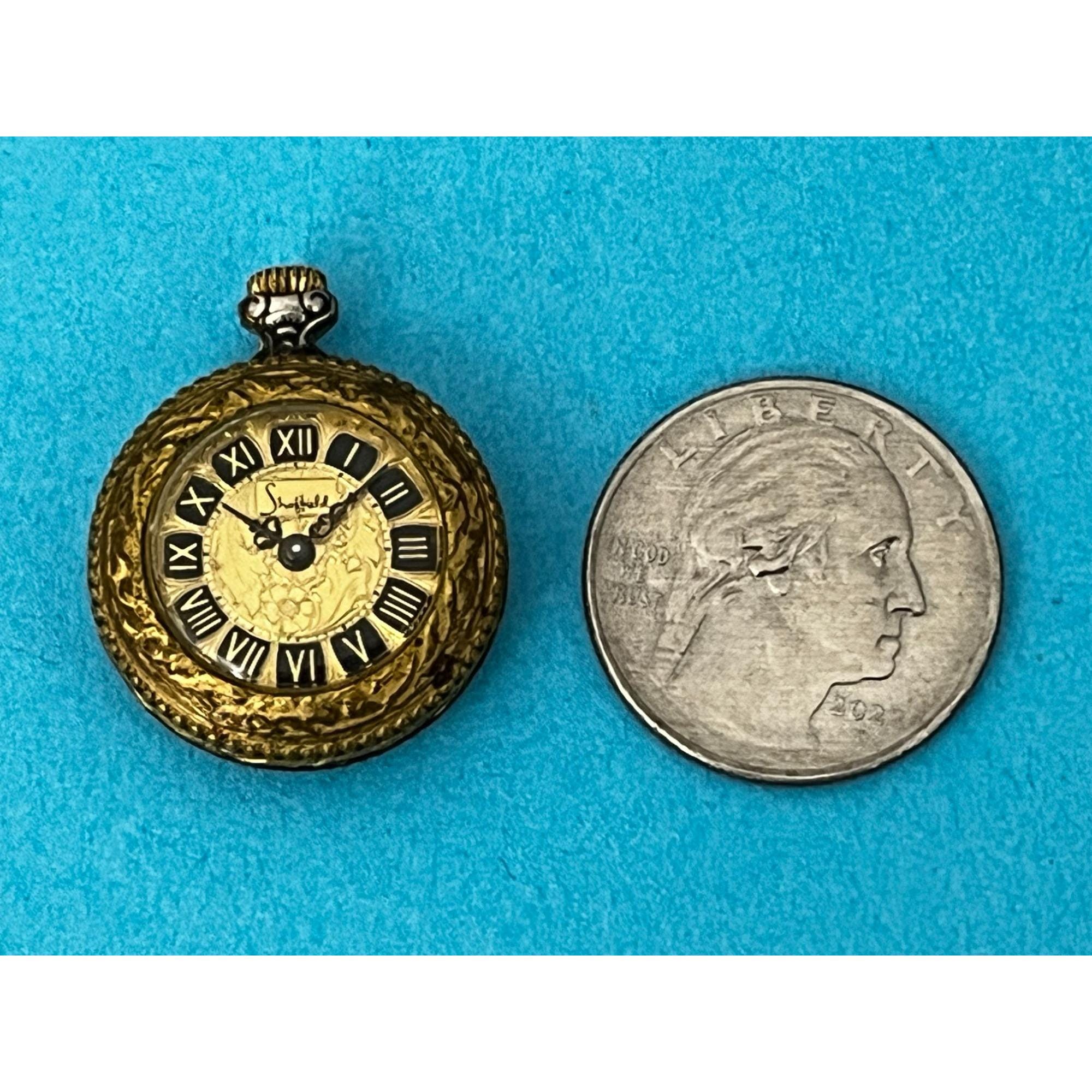 Vintage Womens Sheffield Swiss Made Gold Tone Pocket Watch  display picture 3