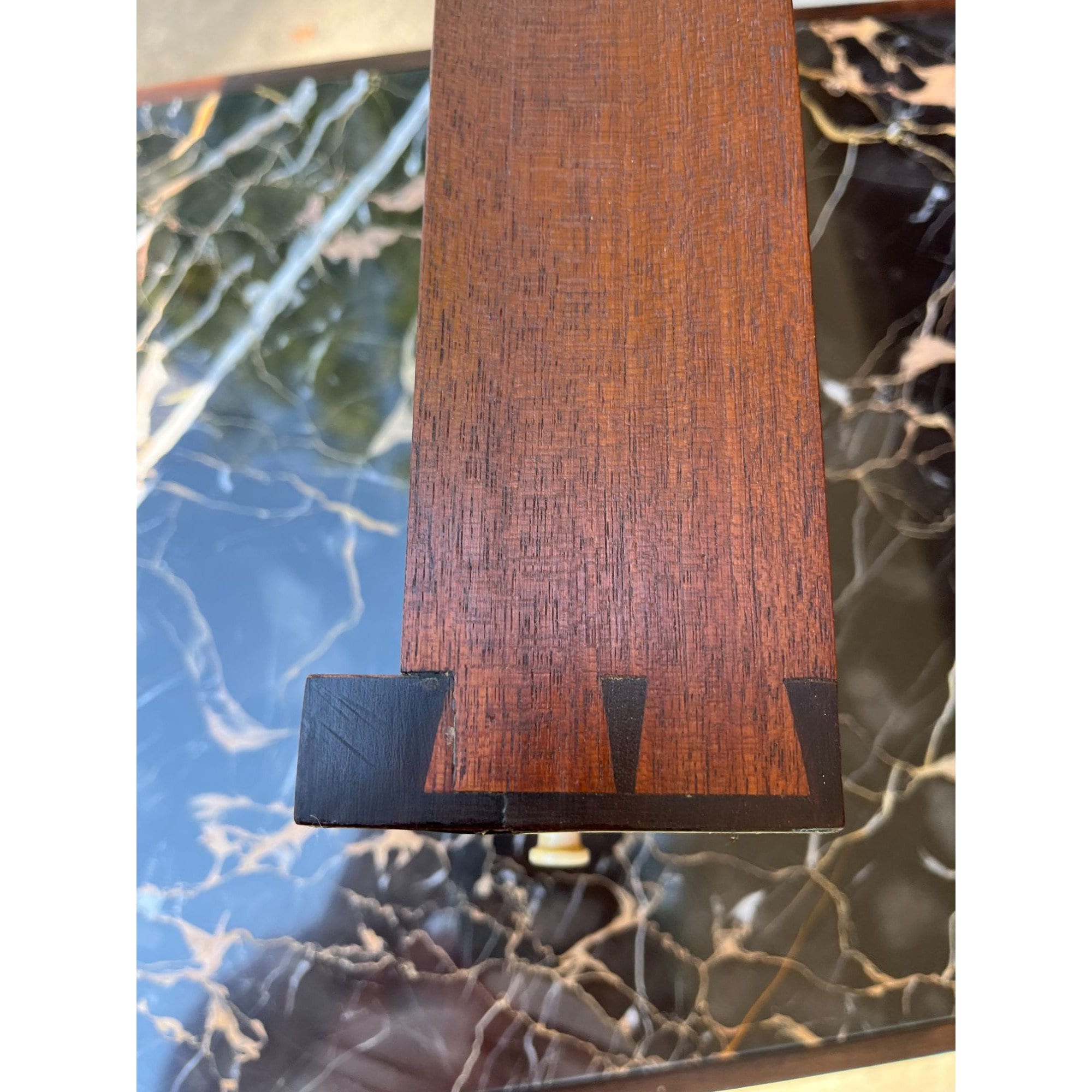 Vintage Mid Century Modern End Table Wood Veneer W Marble Table Top - Etsy