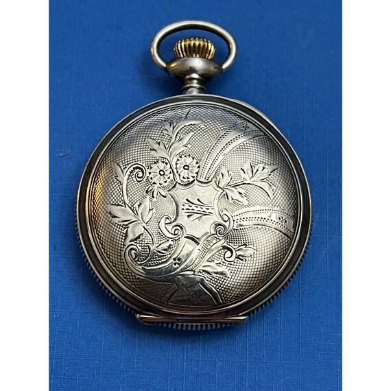 Antique Fortuna Sterling Silver Pocket Watch TWG … - image 9