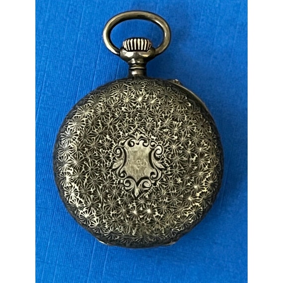 Antique .900 Coin Silver Case Swiss Pocket Watch w Ge… - Gem