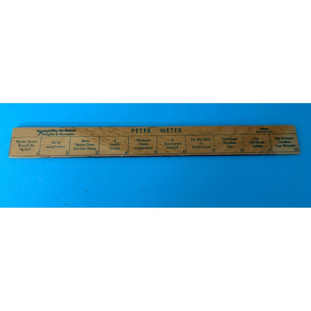 Vintage PETER METER 10 Inch Wooden Wood Ruler Gag Gift Novelty - Etsy