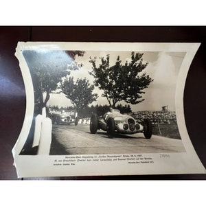 Vintage 1937 Mercedes Benz Photodienst Press Photo W125 Grand Prix Race cars