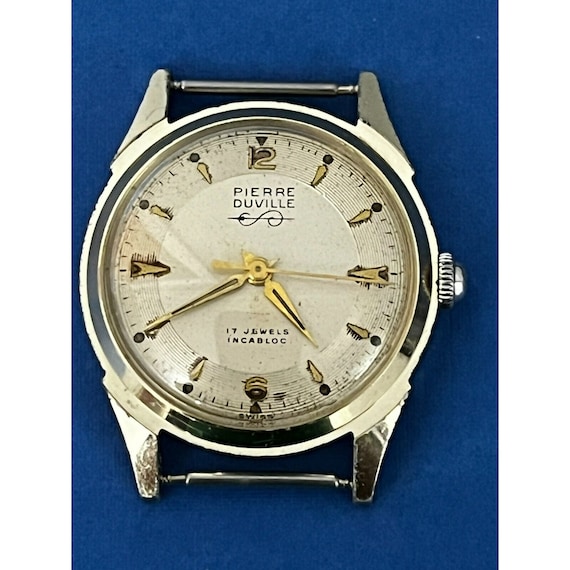Vintage 1960s Pierre Duville Incabloc 17 Jewel Manual Wind Watch
