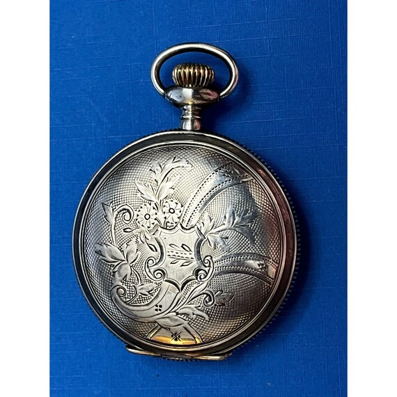 Antique Fortuna Sterling Silver Pocket Watch TWG … - image 8