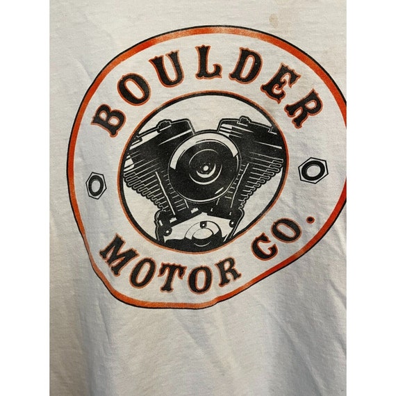 Vintage Boulder Motor Co Motorcycle Shop T-Shirt … - image 3