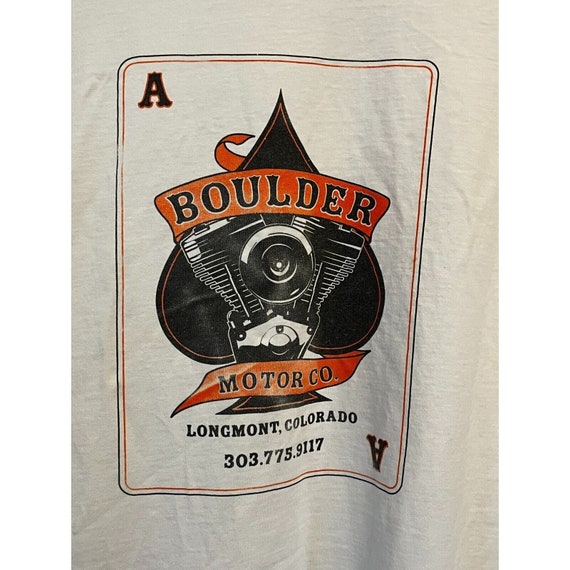 Vintage Boulder Motor Co Motorcycle Shop T-Shirt … - image 1