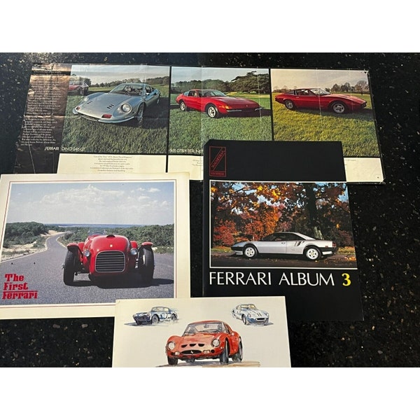Lot 4 Ferrari ephemera 1970s Brochure Postcard Advertising Promo