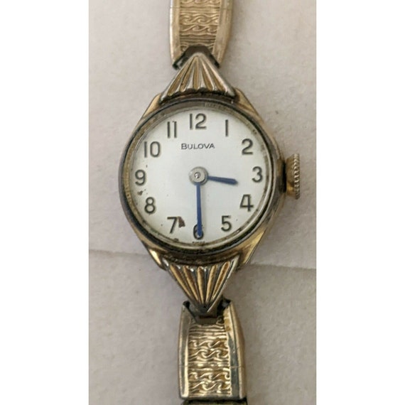 Vintage Bulova Ladies N8 1978 10K Gold RGP Deco C… - image 1