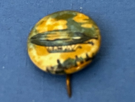 Antique Celluloid Blimp Airship Pinback Pin David C Cook Publishing Small