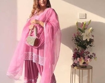 Punjabi Stylish Patiala kurti Pant with Dupatta set,Readymade Salwar Kameez for Women,Designer Dhoti Kurta Set for women,Stylish dress.