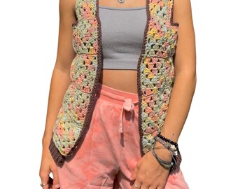 Crochet Granny Square Vest