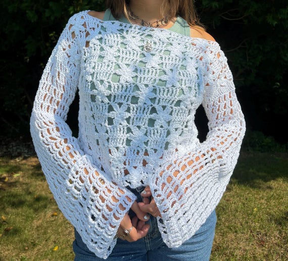 美品★ CROCHET LIKE FLOWER LONG TOP crochet flower top in-depth tutorial ‪@ZxCrochets‬ - YouTube