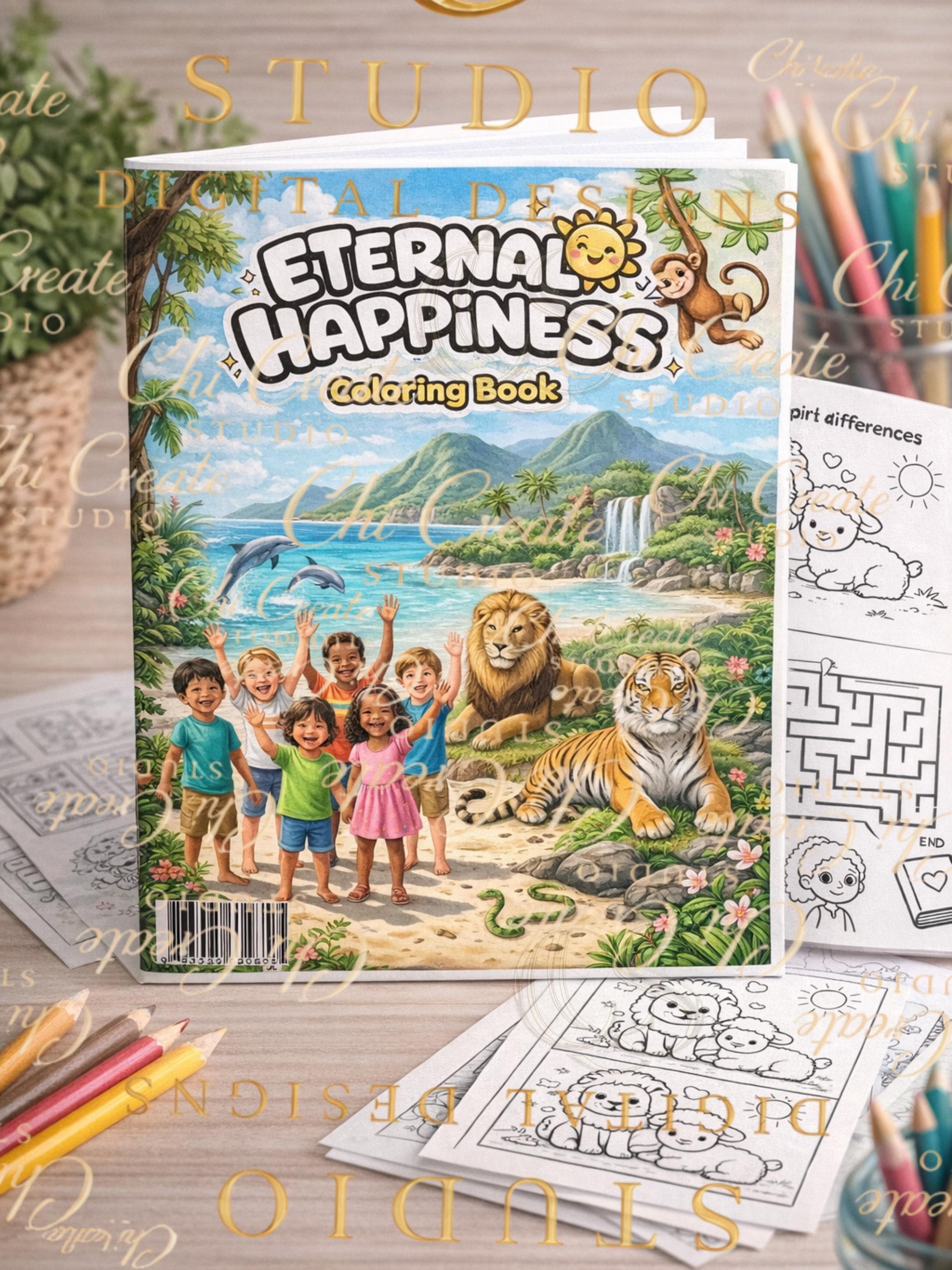 Kids Activity Coloring Book | Eternal Happiness Fun Pages (5.5x8.5 ...