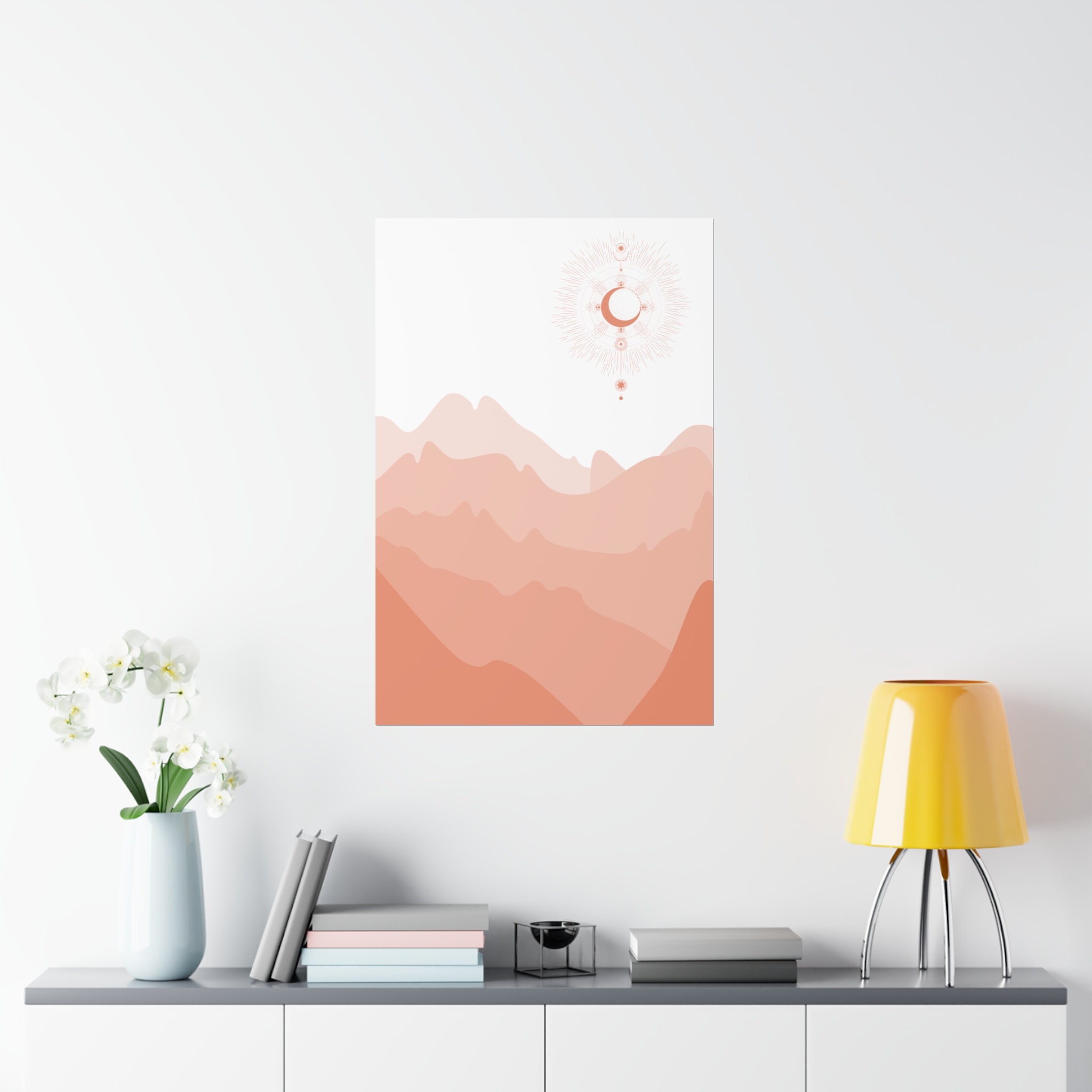 Pink Boho Wall Decor Poster Premium Matte Vertical Poster Etsy
