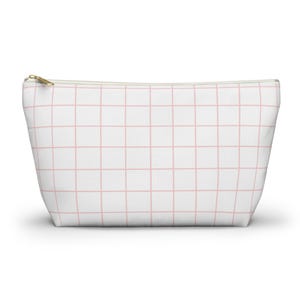 Pink Plaid Makeup Bag | Travel bag | Pink Coquette Bag | Pencil Pouch | Bridesmaid Gift | Gifts for her | Shabby Chic Pouch | Toiletry Bag