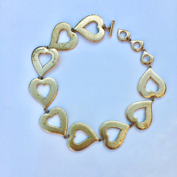Yves Saint Laurent Paris vintage 80's gold hearts… - image 1