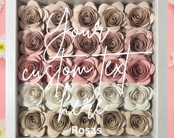 Custom Paper Flowers Shadow Box Frame - 9x9