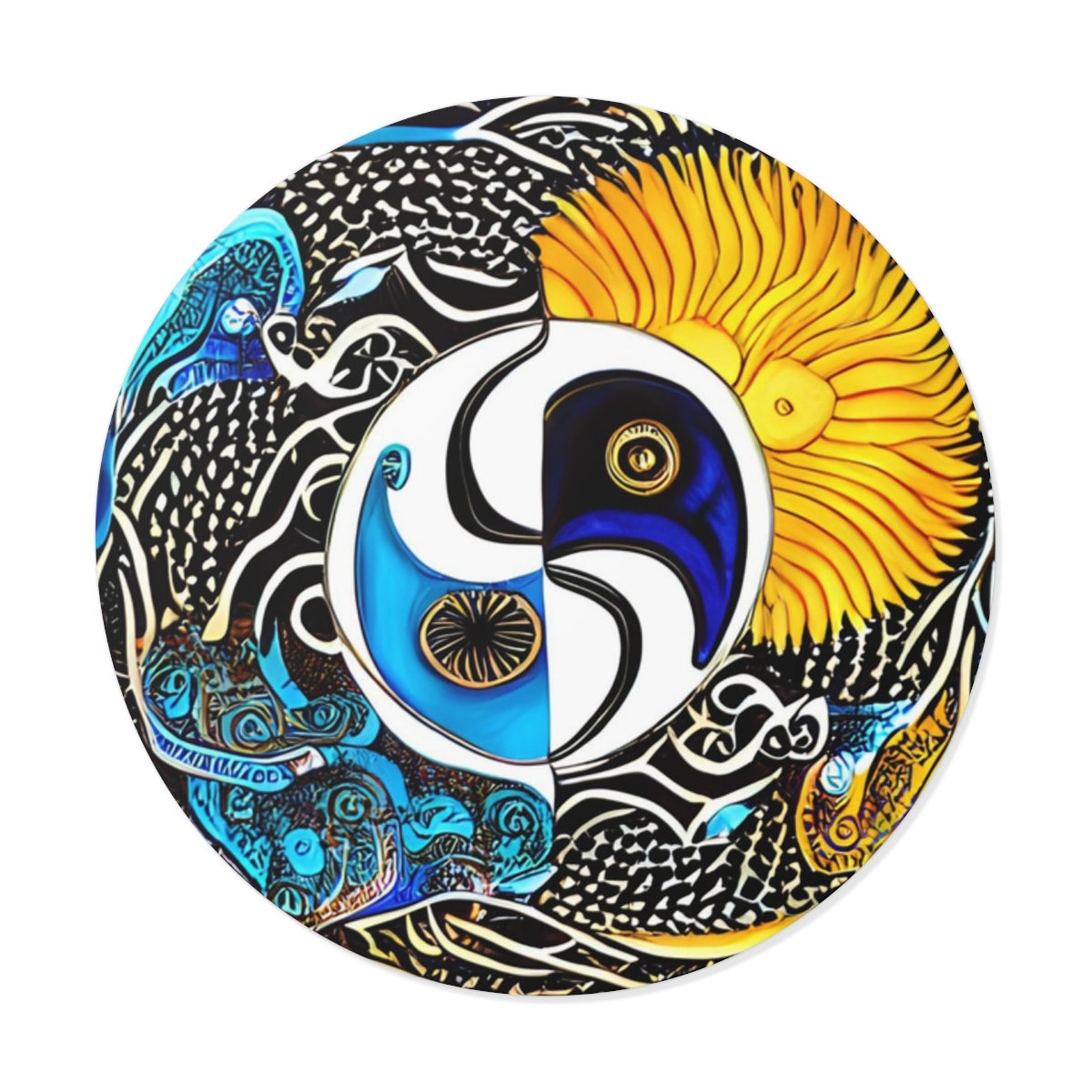 Sun and Moon. Ying Yang Sticker - Etsy