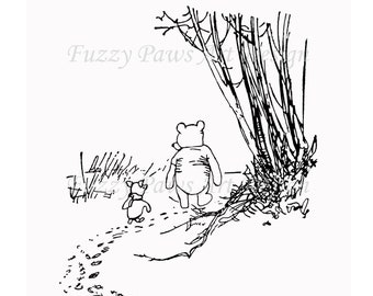 Pooh and Piglet Walking Path - Digitally Remastered Classic  - Download - PDF, PNG, JPG, A3 Files - Print in Multiple Sizes