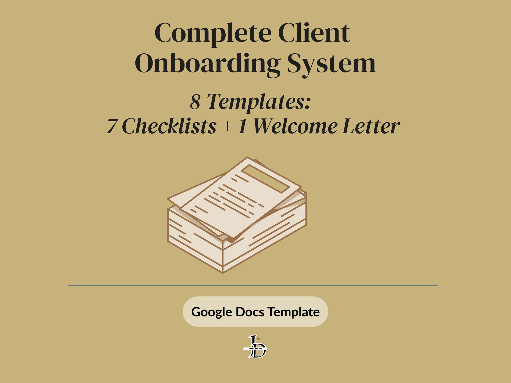 Complete Client Onboarding System | 8 Templates (7 Checklists + Welcome ...