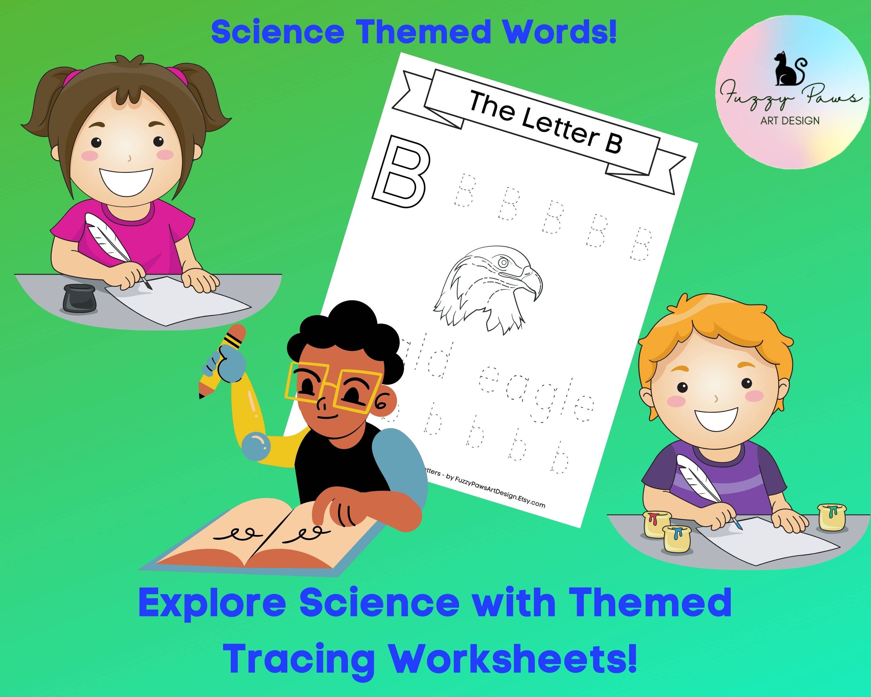 6 sets of printable alphabet tracing worksheets science etsy