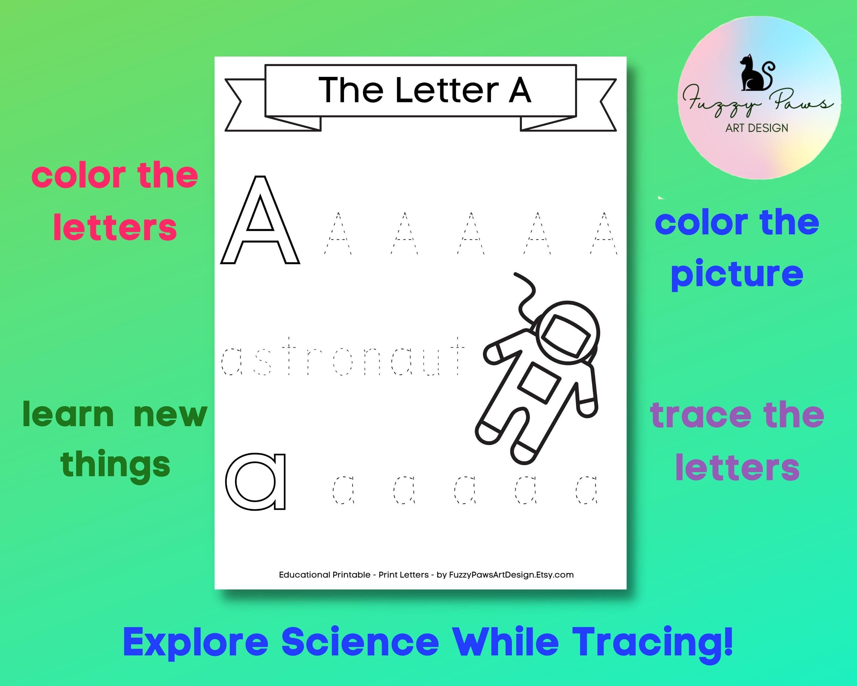 2 sets of printable alphabet tracing worksheets science etsy