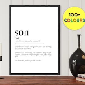 Son Definition Print: Minimalist Wall Art, Gift for Son