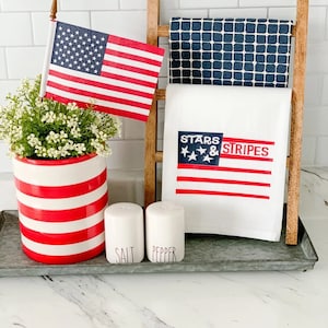 Stars and Stripes, red white and blue, kitchen towel, gifts, home decor, tea towel, Independence Day