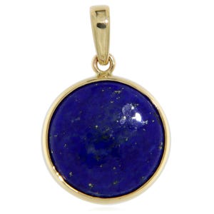 14k Yellow Gold Pendant Natural Lapis Lazuli - Elegance and Uniqueness