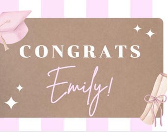 Pink Graduation Banner