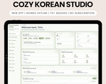 Korean Study Web App | Offline HTML Language Planner, Vocabulary Tracker, Phrase Collector & Grammar Journal