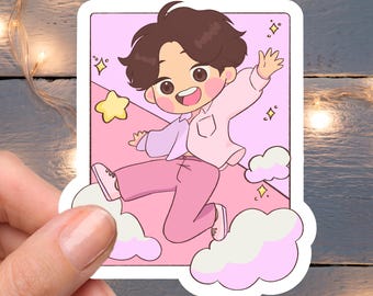 Jump on Clouds Sticker | Handdrawn Design | Waterproof Laptop + Planner Decor