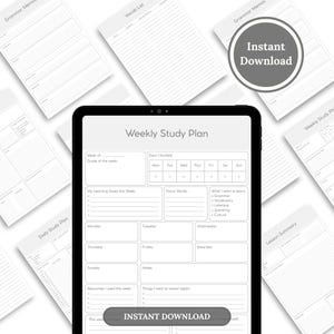 Planner per l'apprendimento delle lingue, pacchetto stampabile, organizzatore giornaliero e settimanale per vocabolario, grammatica, autoapprendimento