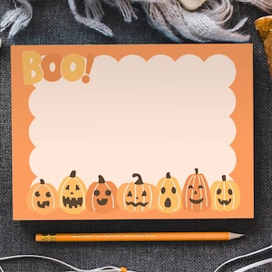 Halloween Pumpkin Sticky Notes: Boo Memo Pad, Fall Stationery, To Do Notepad