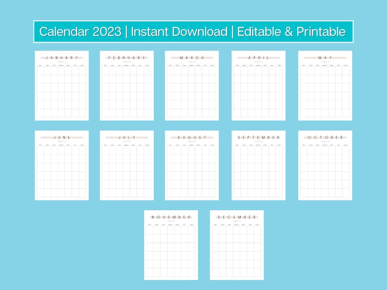 Editable Monthly Calendar Template Canva Printable Monthly Calendar