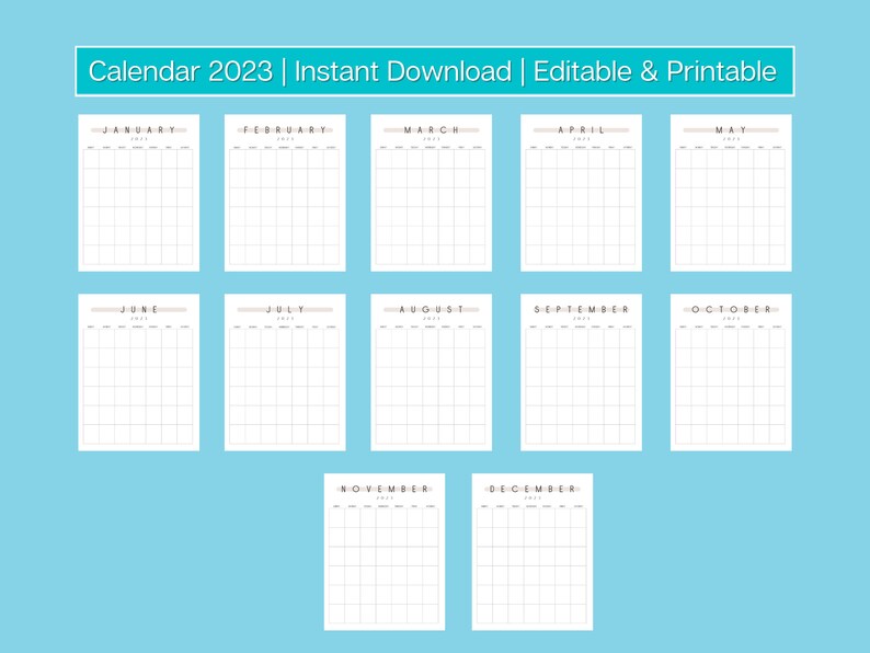 Editable Monthly Calendar Template Canva Printable Monthly Calendar