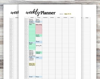 15 Minute Weekly Planner, Printable Time-Blocking Schedule, A4 & US Letter, Instant PDF Download