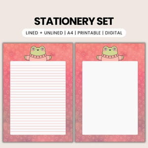 Frog Stationery Set | Love Letter Paper | Printable PDF