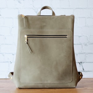 Handmade Women&#39;s Leather Backpack, Modern Backpack, Travel Backpack, Large Backpack Purse, Shoulder Bag