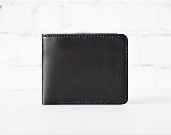 Cartera de cuero para hombre hecha a mano, billetera plegable de cuero, billetera de cuero curtido vegetal, billetera de piel de becerro de búfalo, billetera cosida a mano