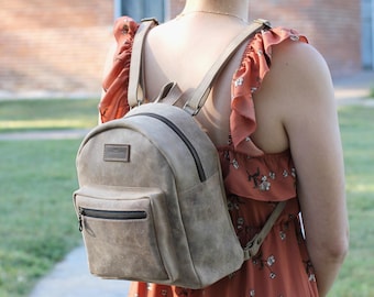 Handmade Leather Backpack Purse