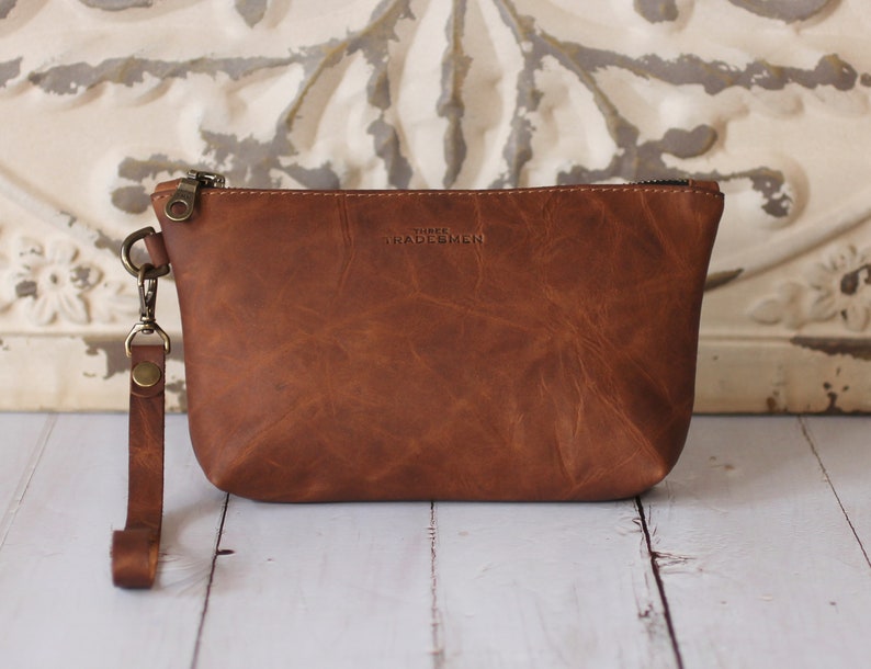 Handmade Leather Zipper Pouch Etsy