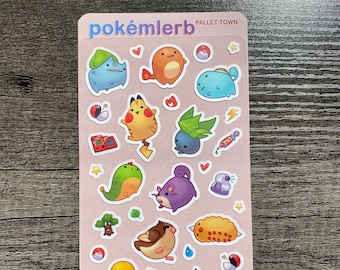 Pokemlerb Sticker Sheet • Waterproof Cute Derp Stickers