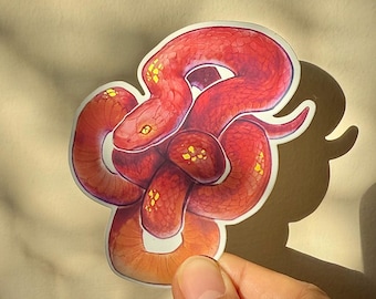 Snake flower knot sticker 2.9" · snek · zodiac