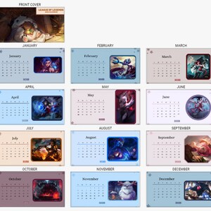 League of Legends 2023 Calendar League Desk Calendar LOL - Etsy Canada