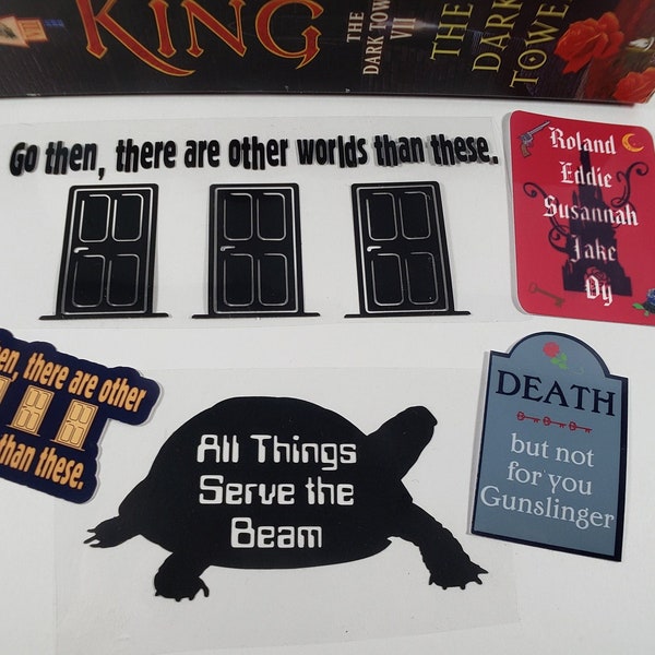Dark Tower Fan Set, 2 vinyls, 3 stickers, great stocking stuffer, inspired by The Dark Tower, by Stephen King