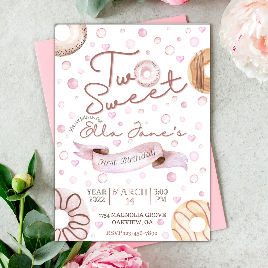 Printable Birthday Invitation, Second Birthday Invitations, Download ...