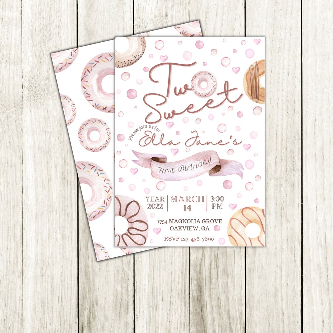 Printable Birthday Invitation, Second Birthday Invitations, Download ...