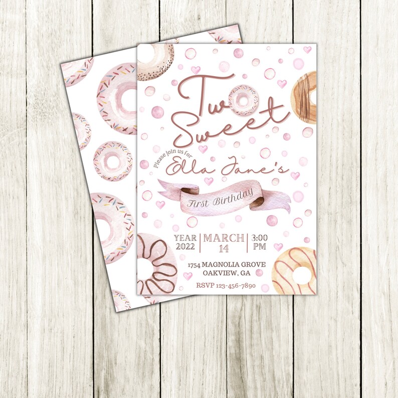 Printable Birthday Invitation, Second Birthday Invitations, Download ...